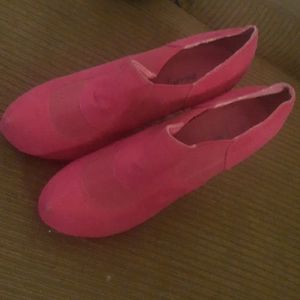 Pink ankle booties. I've worn. But not worn out.